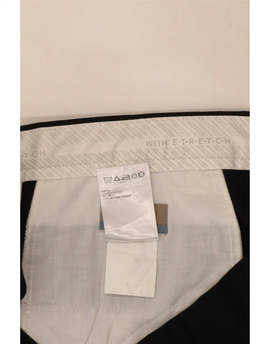 Calça masculina Marks & Spencer com pegged suit W36 L31 poliéster preto