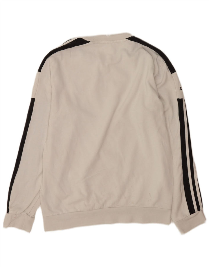 Adidas Mens Moletom Jumper Médio Algodão Branco