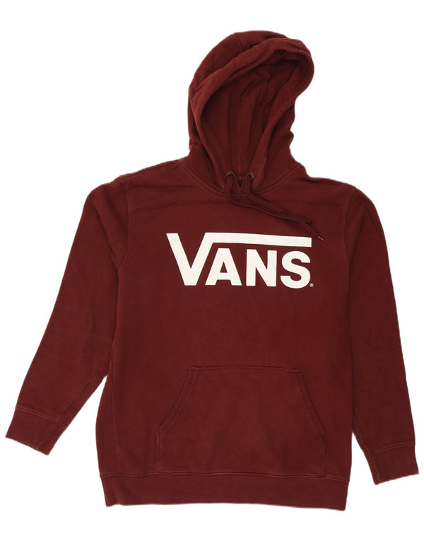 Vans Mens Graphic Hoodie Jumper Pequeno Algodão Borgonha