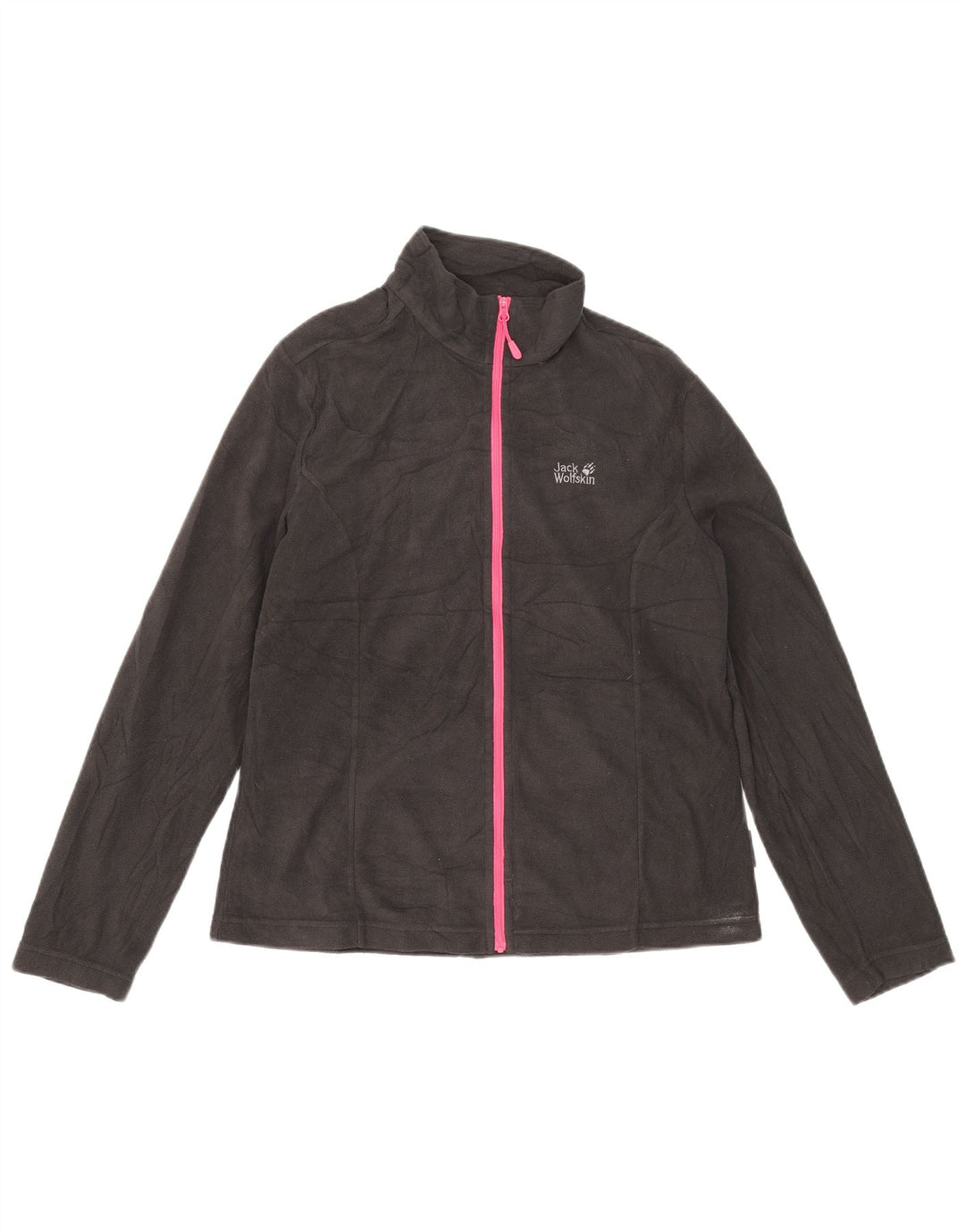 Jaqueta de lã feminina Jack Wolfskin Reino Unido 14/16 grande poliéster preto