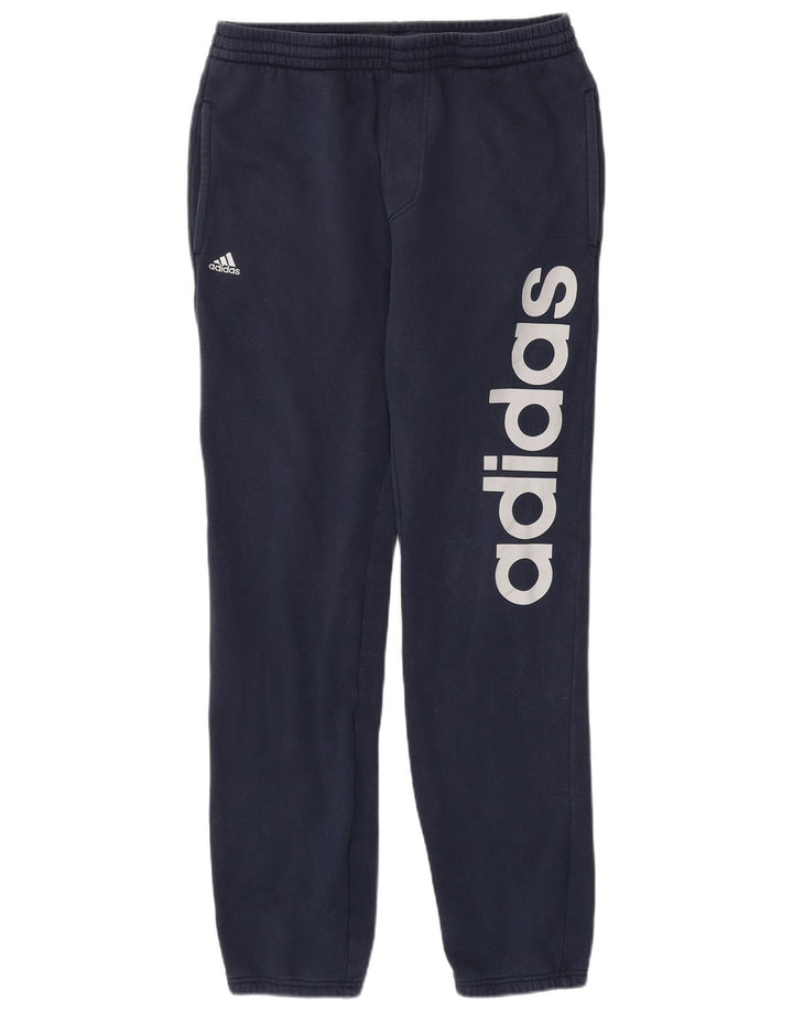 Adidas masculino climalite gráfico calças de treino joggers médio azul marinho