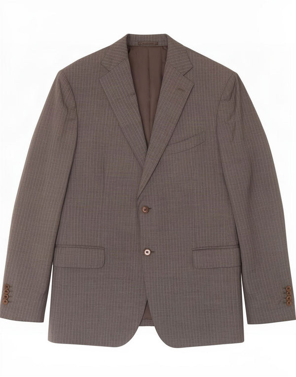 Jaqueta blazer masculina Massimo Dutti com 2 botões EU 58 2XL cinza risca de giz lã