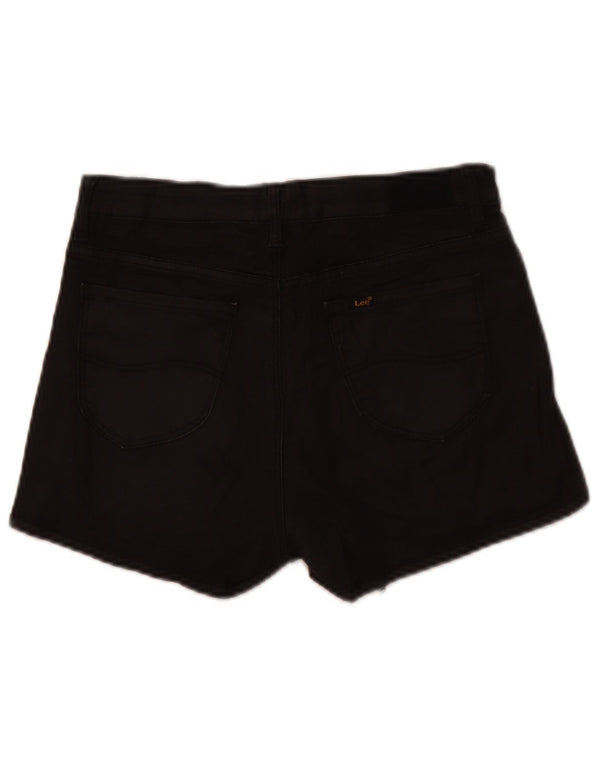 Shorts jeans feminino de cintura alta Lee US 10 médio W28 algodão preto