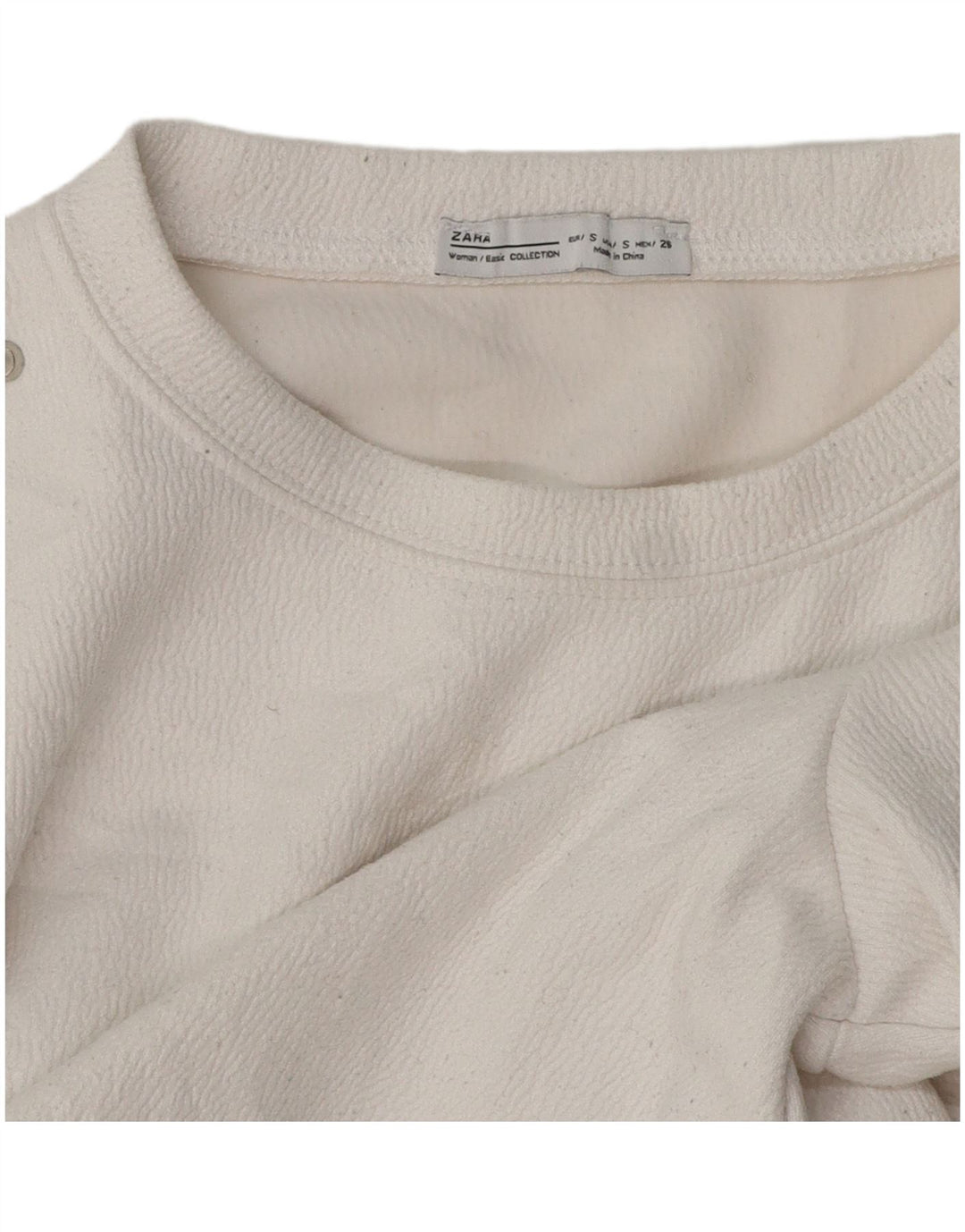 Zara Blusa Feminina Top UK 10 Pequena Branca