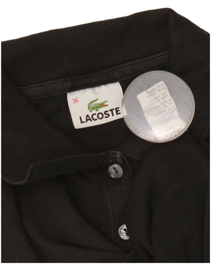 Camisa polo feminina Lacoste tamanho 36 pequeno algodão preto