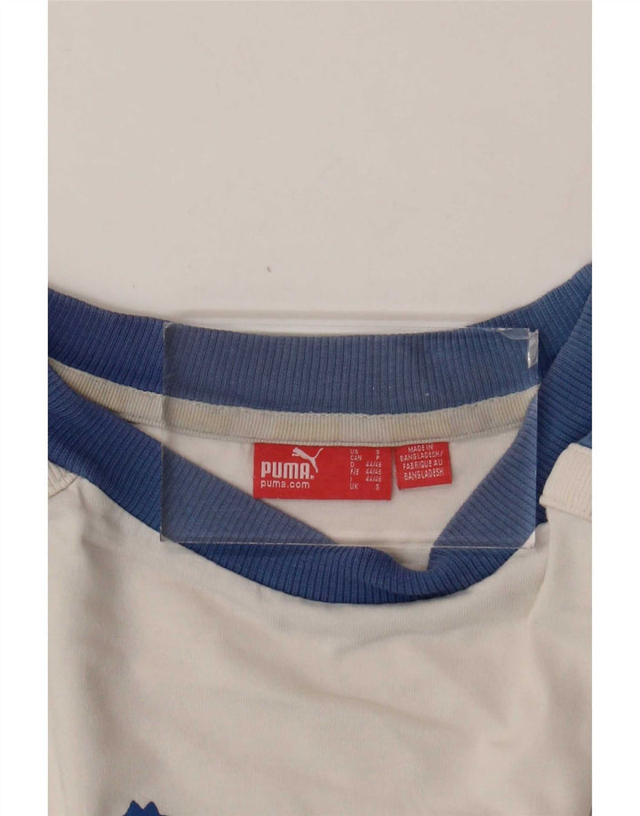Puma Mens Graphic Top manga comprida pequeno bloco colorido branco