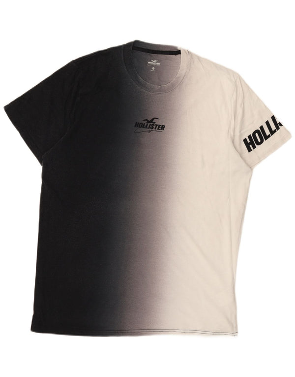 Camiseta masculina Hollister com estampa gráfica grande de algodão preto tie-dye