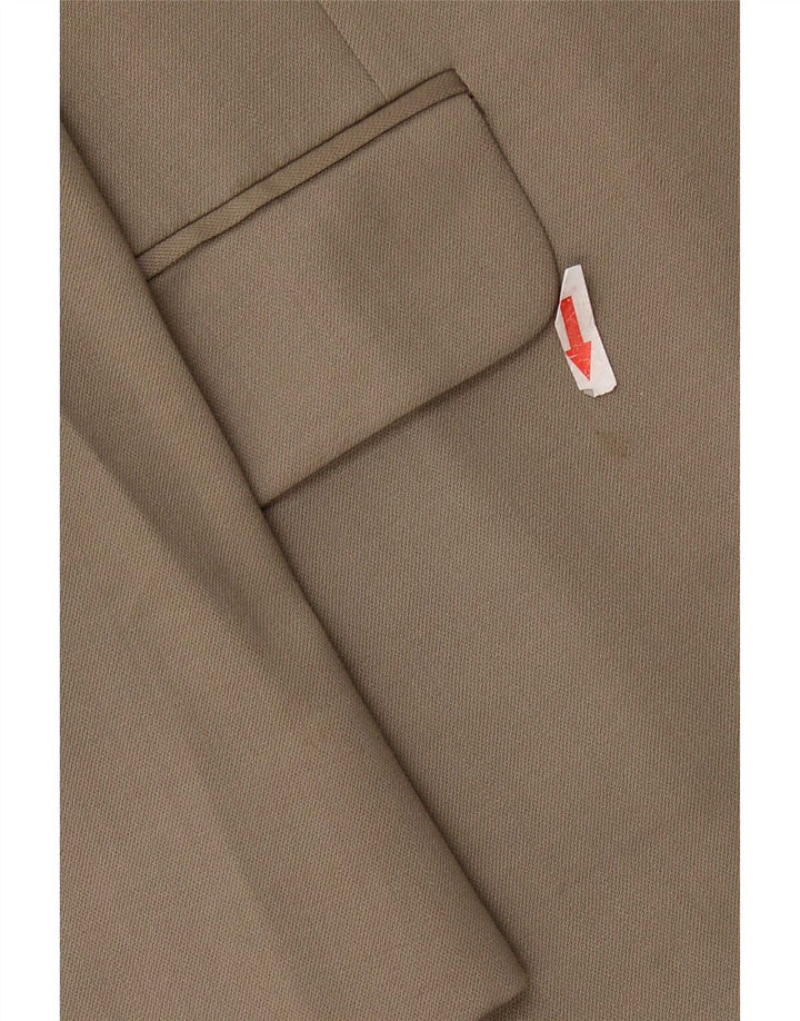 Jaqueta blazer feminina Pierre Cardin com 3 botões Reino Unido 40 grande bege lã nova