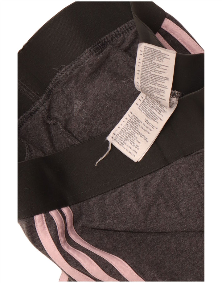 Leggings Adidas Femininas UK 12 Algodão Cinza Médio