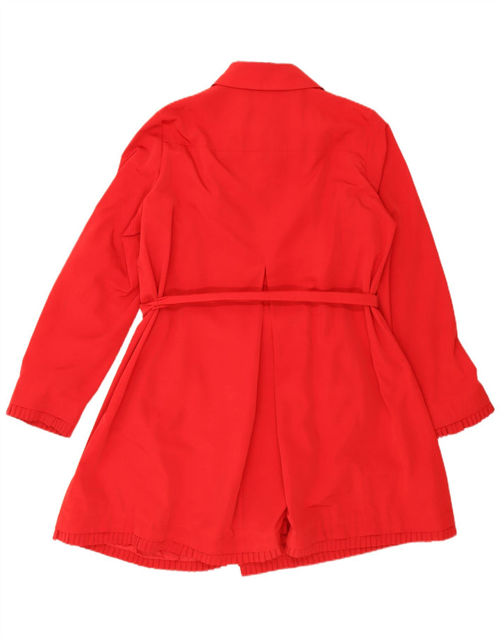 Casaco impermeável feminino Marina Rinaldi com peito duplo Reino Unido 16 grande vermelho