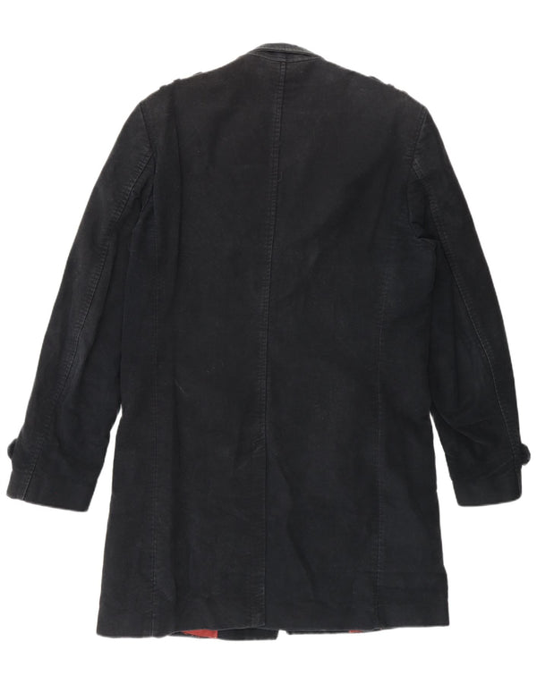 Zara Mens Trench Coat UK 40 Grande Algodão Azul Marinho