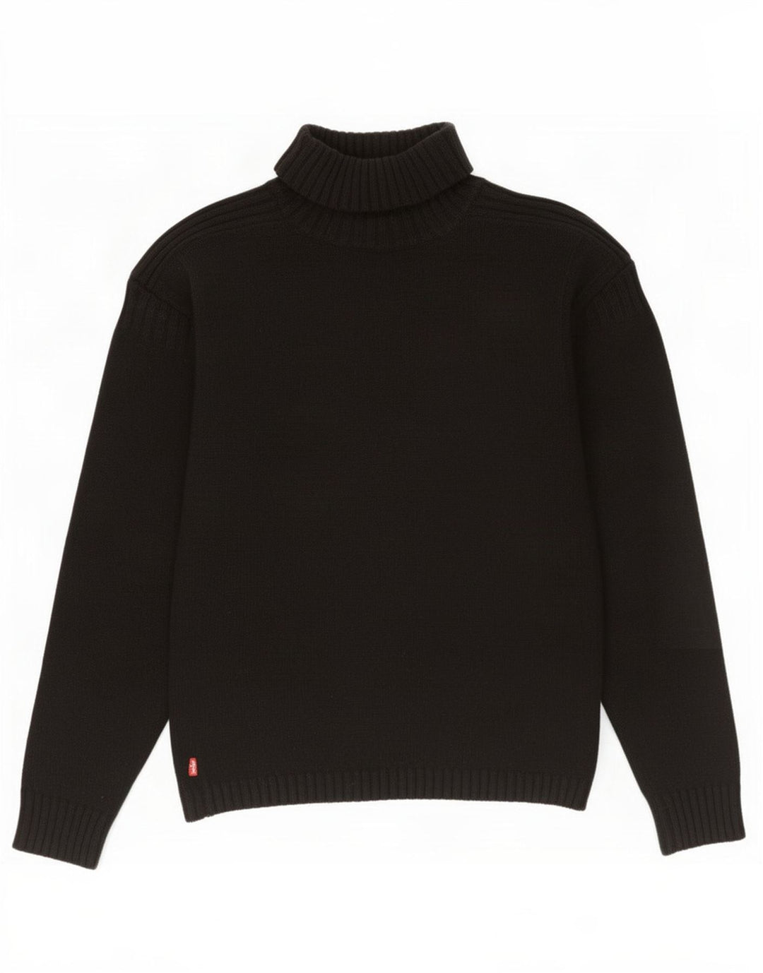 Suéter feminino Levi's com gola redonda UK 14 lã de cordeiro preta média