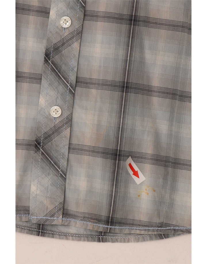 Camisa masculina de manga curta Lee XL azul xadrez