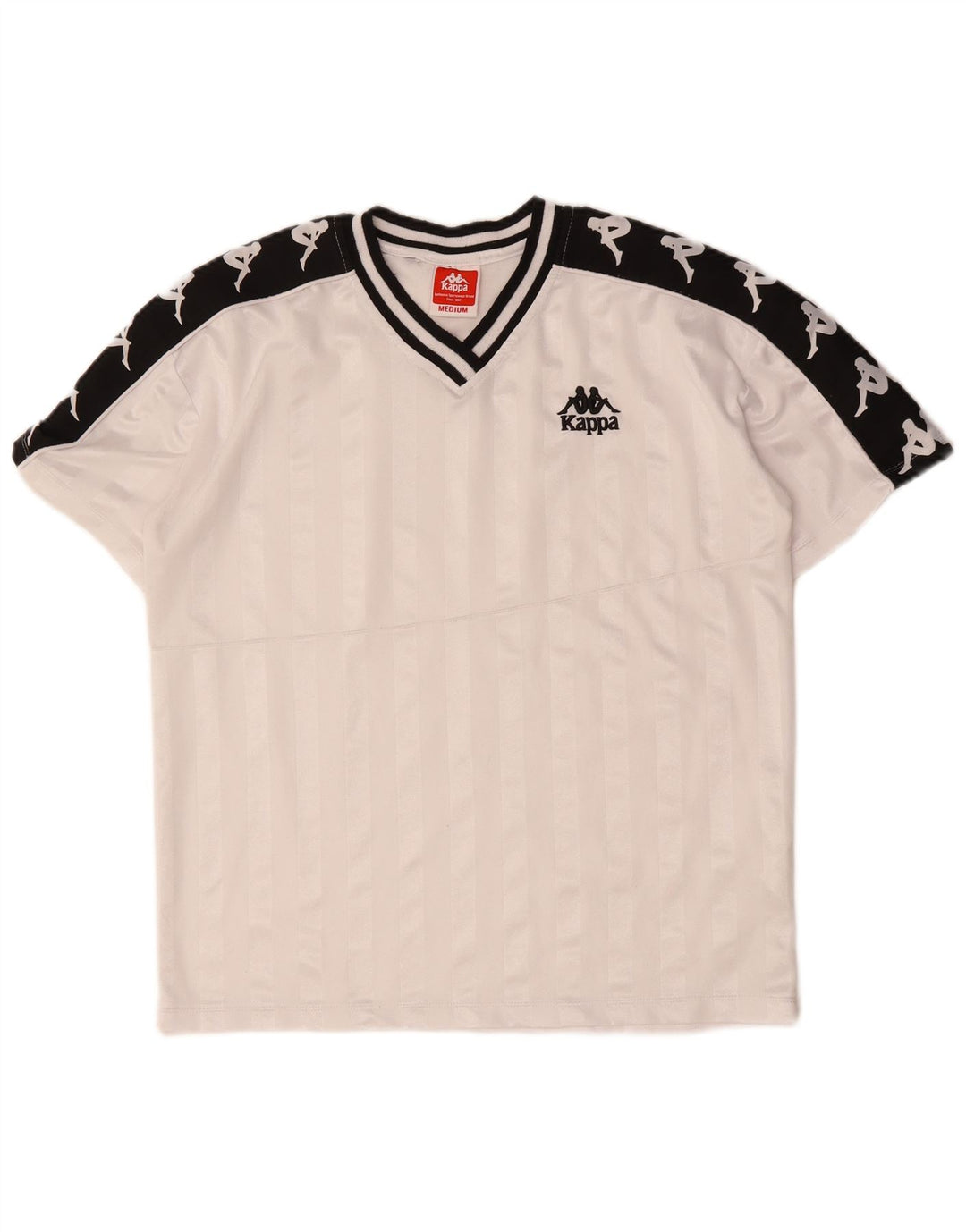 Camiseta gráfica masculina KAPPA Top médio branco colorblock poliéster