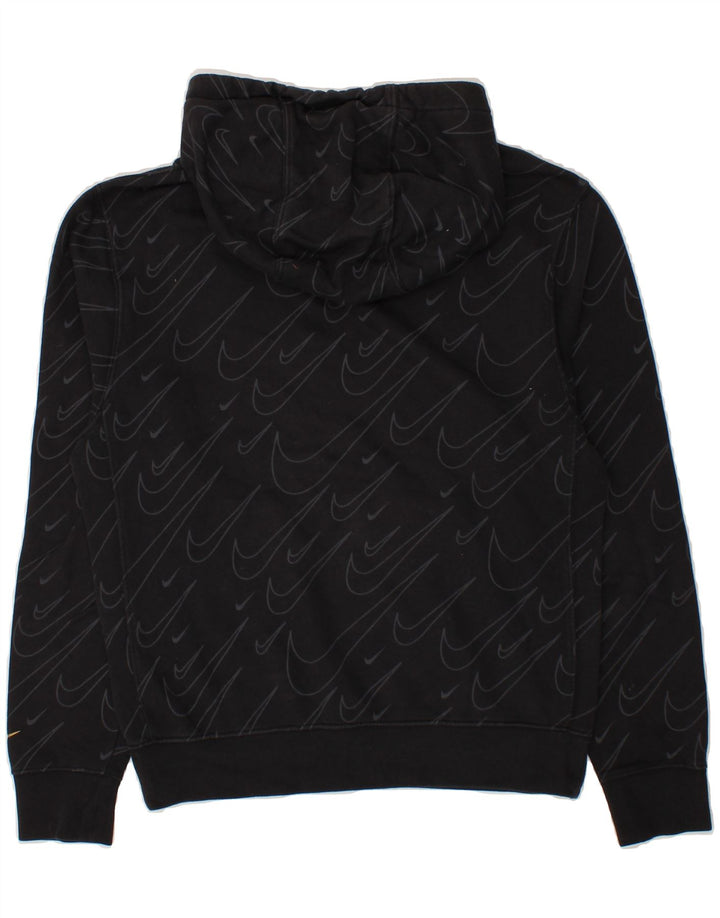 NIKE Womens Oversized Graphic Hoodie Jumper UK 6 XS Black Cotton Vintage Nike and Second-Hand Nike from Messina Hembry 