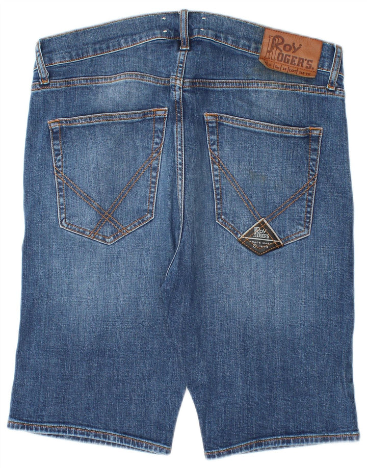 Shorts jeans masculino Roy Rogers W34 grande algodão azul