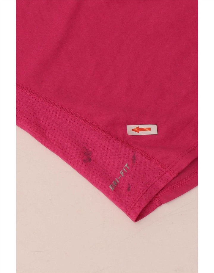 Camiseta Nike Feminina Dri Fit Top UK 14 Médio Rosa Poliéster