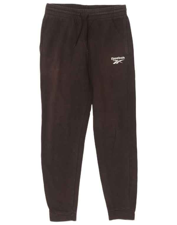 Reebok Mens Treino Calças Joggers Pequeno Algodão Preto