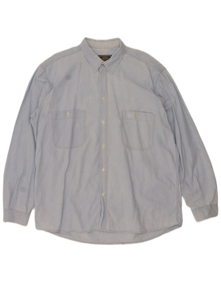 Camisa masculina VINTAGE XL algodão azul