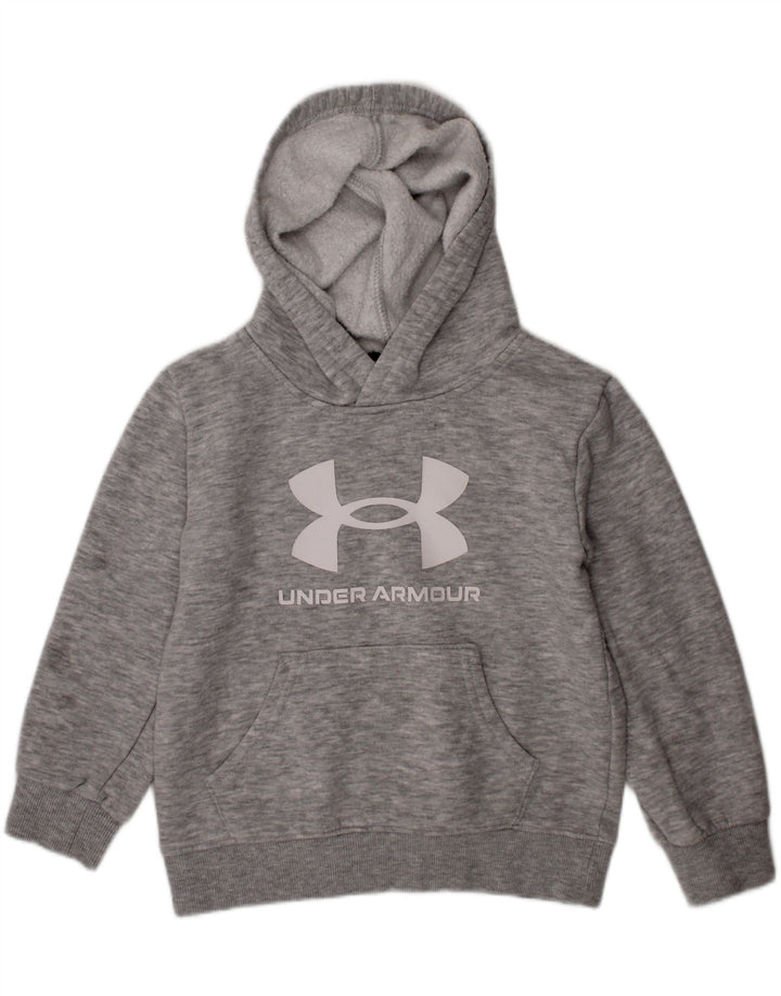 UNDER ARMOUR Boys Graphic Hoodie Jumper 3-4 Years Grey Vintage Under Armour and Second-Hand Under Armour from Messina Hembry 