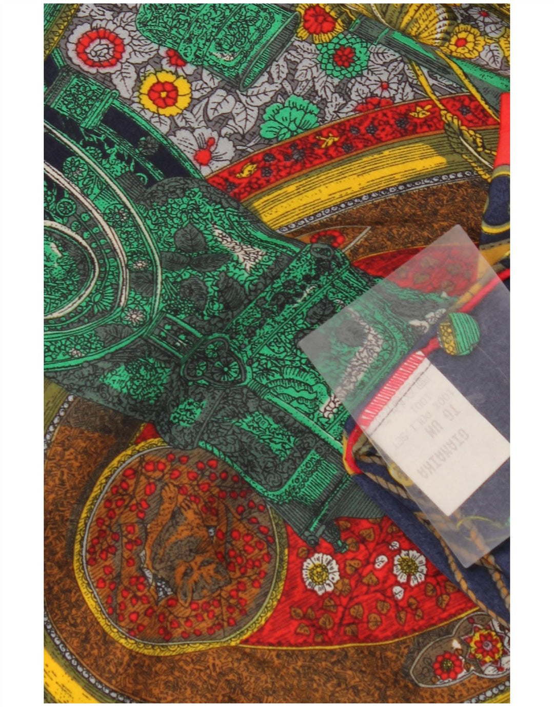 Blusa feminina VINTAGE com estampa abstrata UK 14 média multicolorida