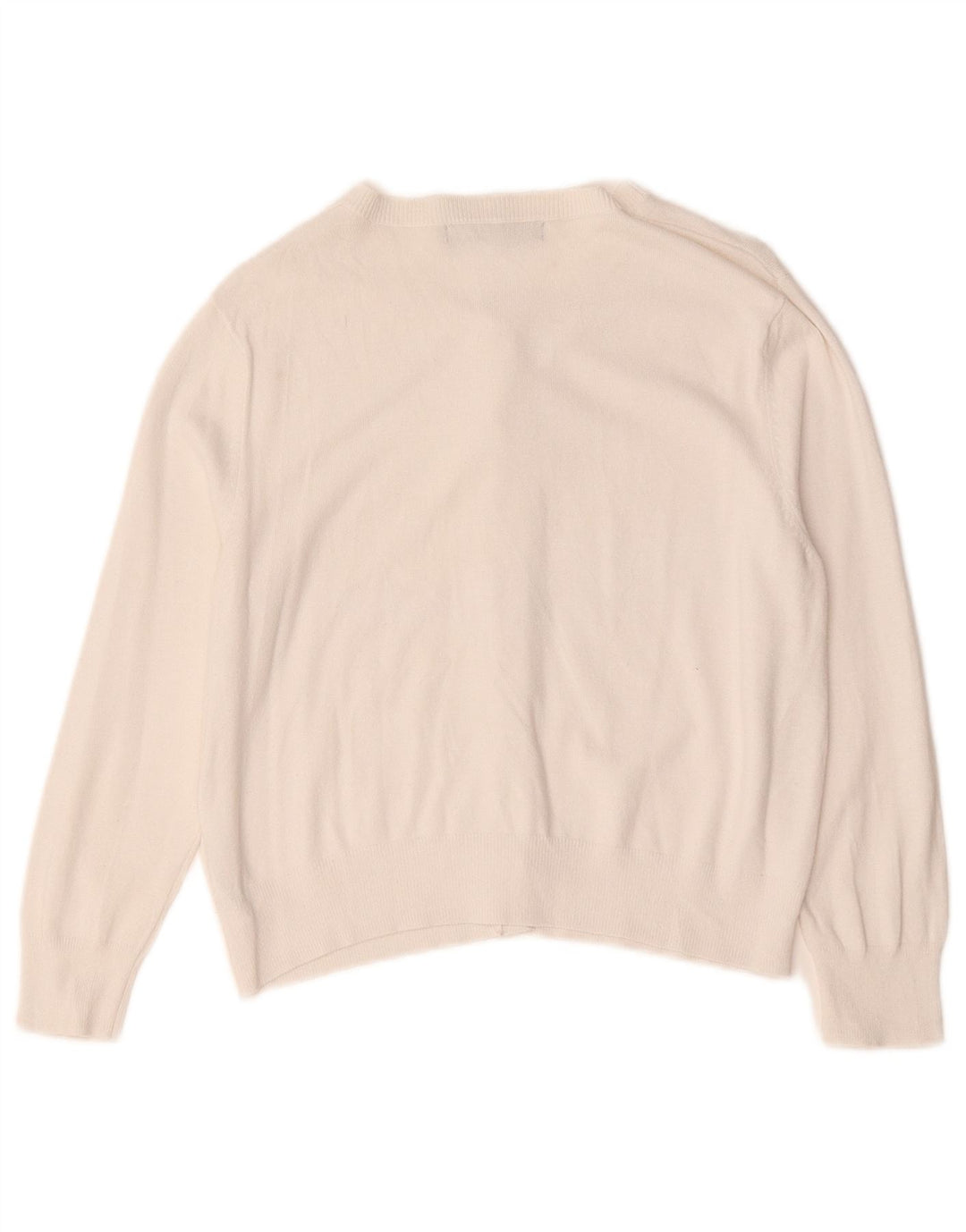 Suéter cardigã feminino Marks & Spencer manga 3/4 Reino Unido 12 médio branco