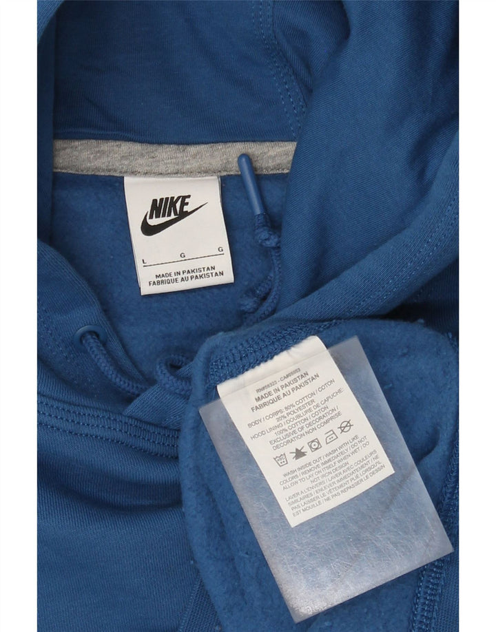 Nike Mens Hoodie Jumper Grande Algodão Azul