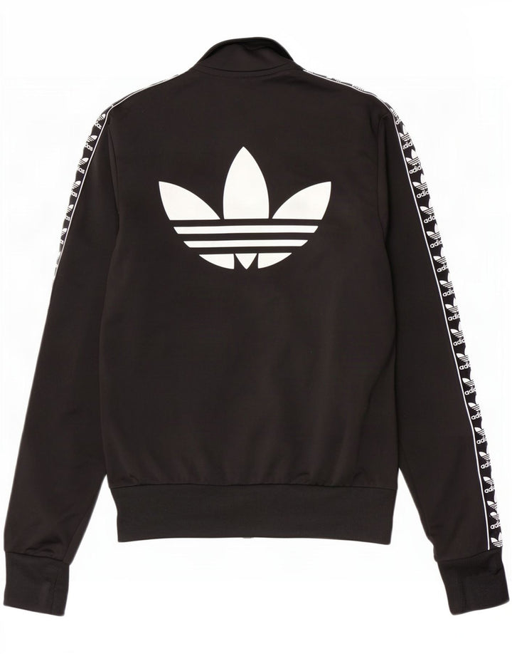 Adidas Womens Graphic Tracksuit Top Jacket UK 10 Pequeno Poliéster Preto