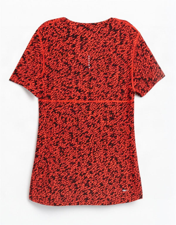 Camiseta Nike Feminina Dri Fit Abstract Pattern Top UK 16 Grande Laranja