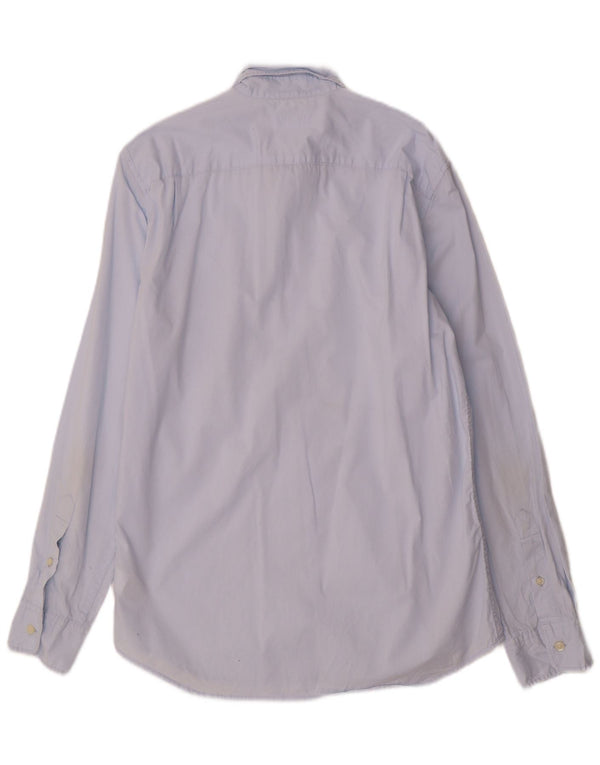 Camisa masculina slim fit Gap algodão azul médio