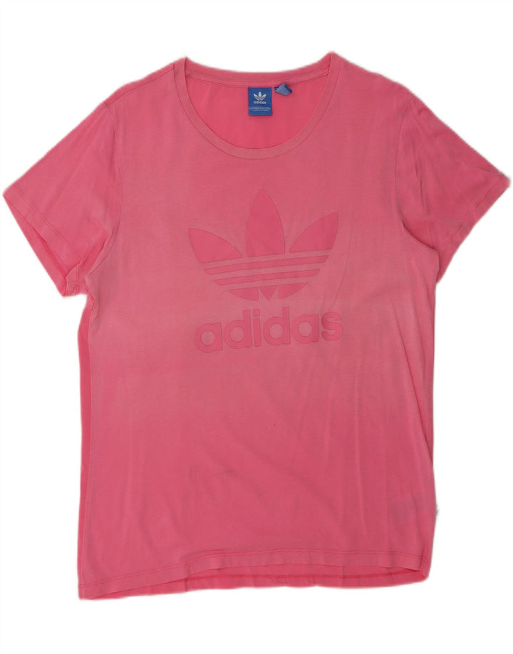 ADIDAS Womens Graphic T-Shirt Top UK 8 Samll Rosa Algodão