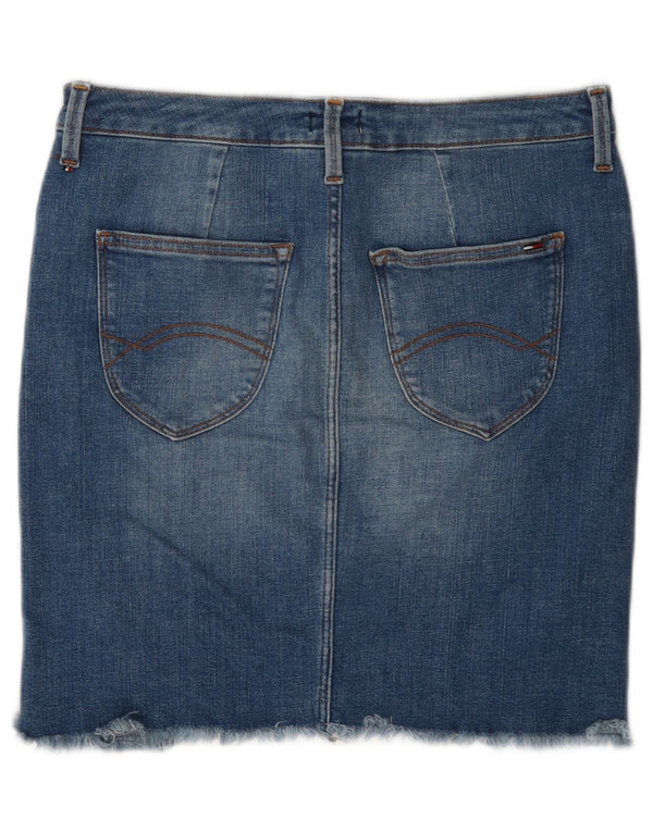 Mini saia jeans feminina Tommy Hilfiger médio W28 algodão azul