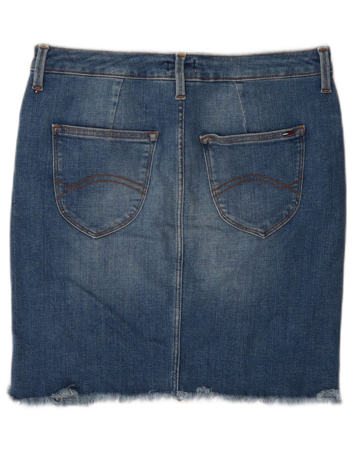 Mini saia jeans feminina Tommy Hilfiger médio W28 algodão azul