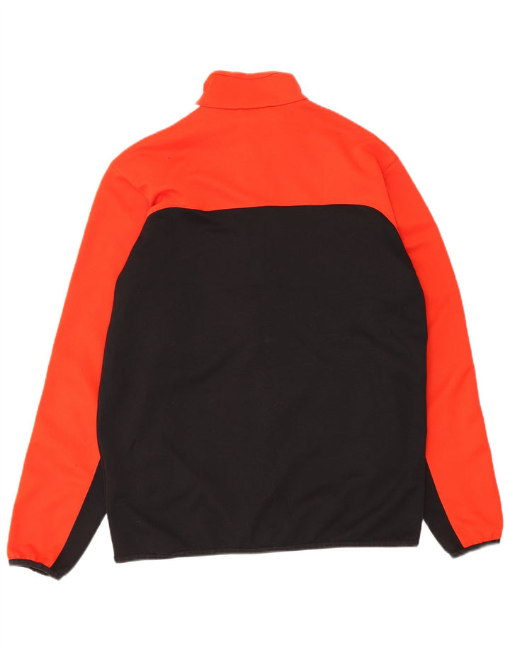 Adidas Mens Tracksuit Top Jacket UK 38/40 Medium Orange Colourblock