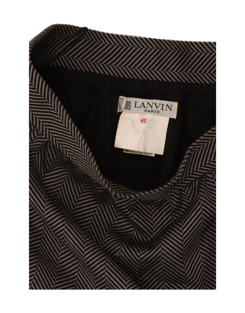LANVIN Womens Pencil Skirt IT 42 Medium W28 L28 Grey Herringbone Classic Vintage Lanvin and Second-Hand Lanvin from Messina Hembry 