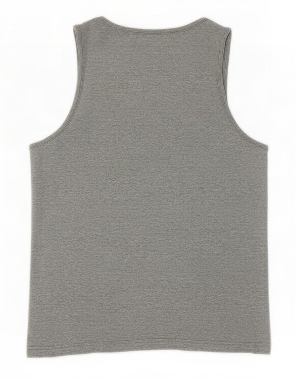Puma Mens Graphic Vest Top Pequeno Algodão Cinza