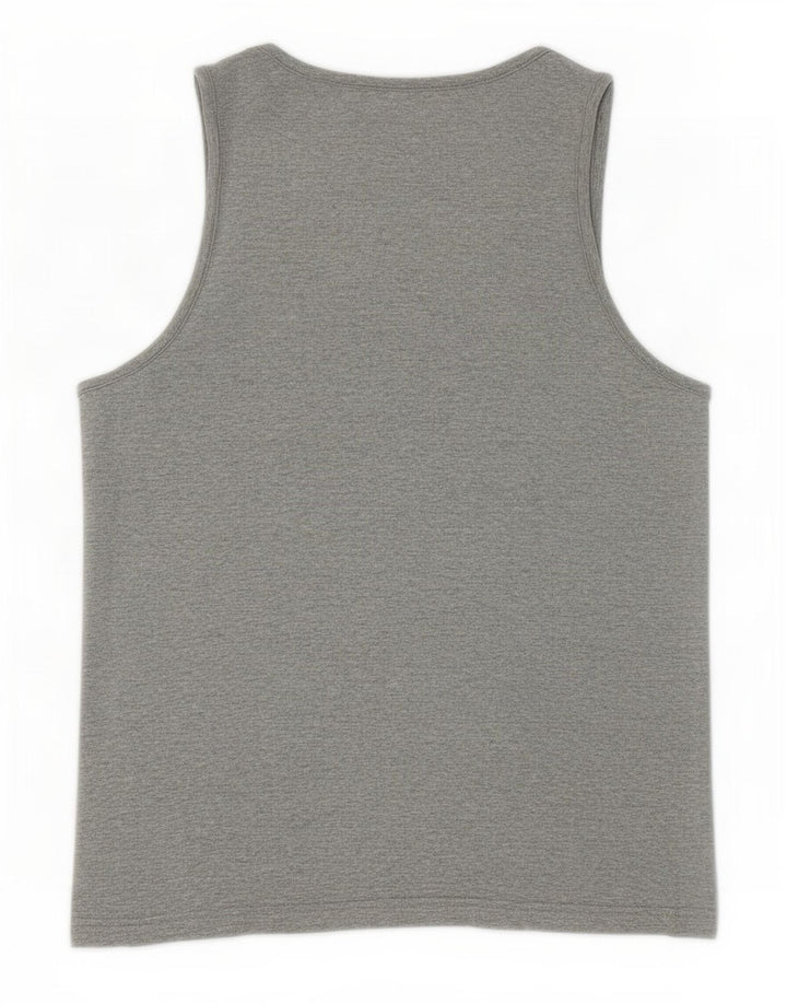 Puma Mens Graphic Vest Top Pequeno Algodão Cinza