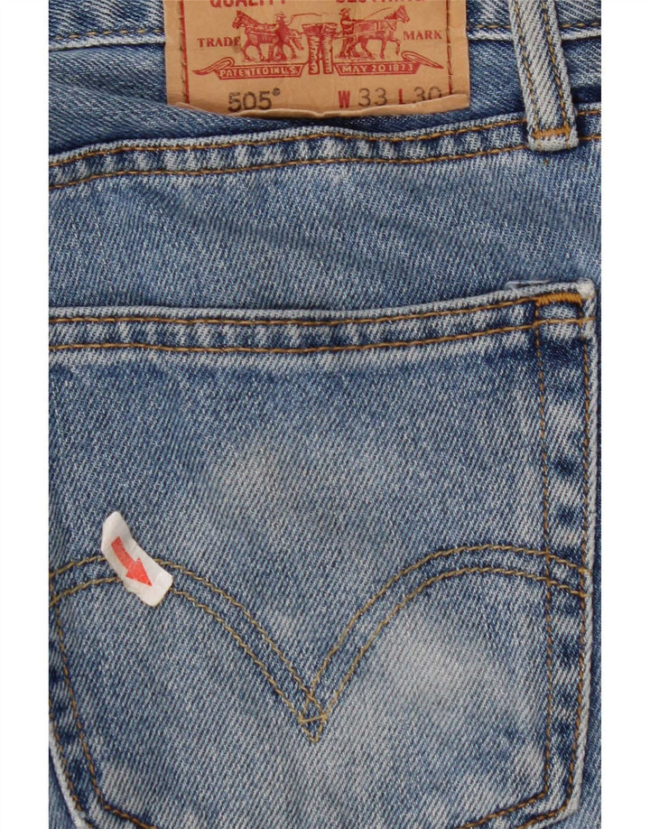 Levi's Masculino 505 Straight Jeans W33 L30 Azul Algodão