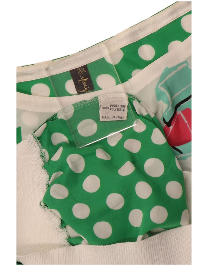 Blusa gráfica feminina Mario Pucci Cecconi Top IT 44 bolinhas brancas médias