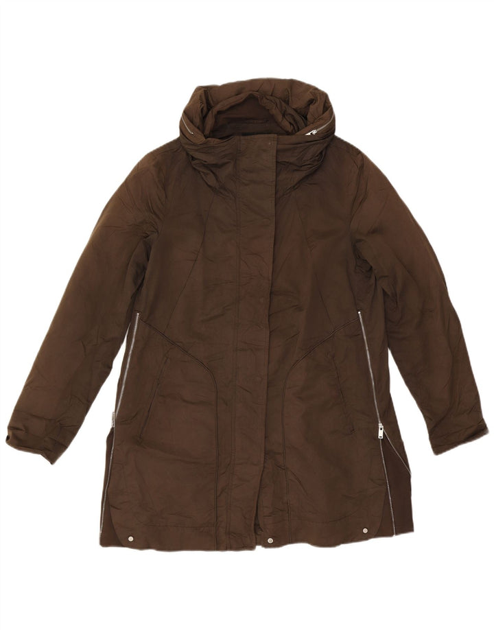 Zara Jaqueta Parka Feminina Com Capuz Reino Unido 16 Grande Marrom