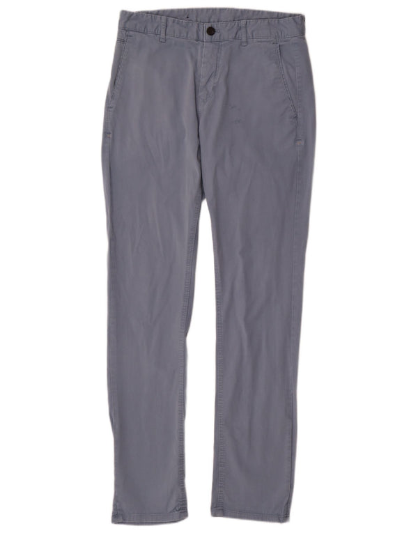Zara Mens Slim Chino Calças EU 40 Médio W31 L32 Azul Algodão