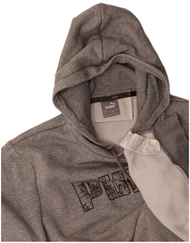 PUMA Mens Graphic Hoodie Jumper Médio Algodão Cinza