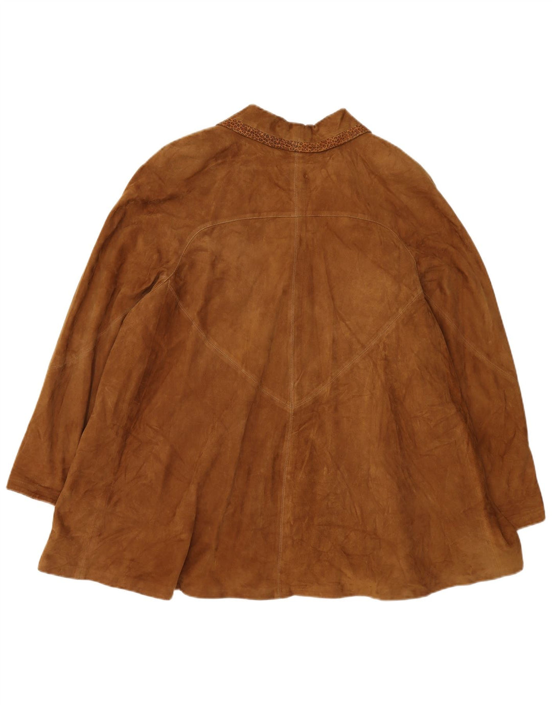Sobretudo feminino de camurça oversized da ALEMÃO EU 44 XL marrom estampa animal