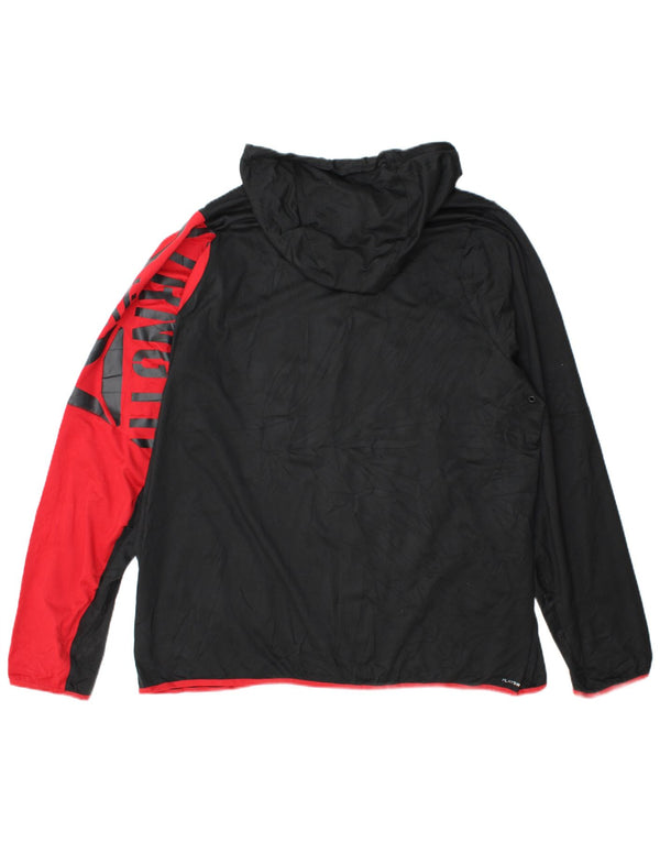 Reebok Mens Graphic Hoodie Jumper 2XL Preto Colorblock Poliéster