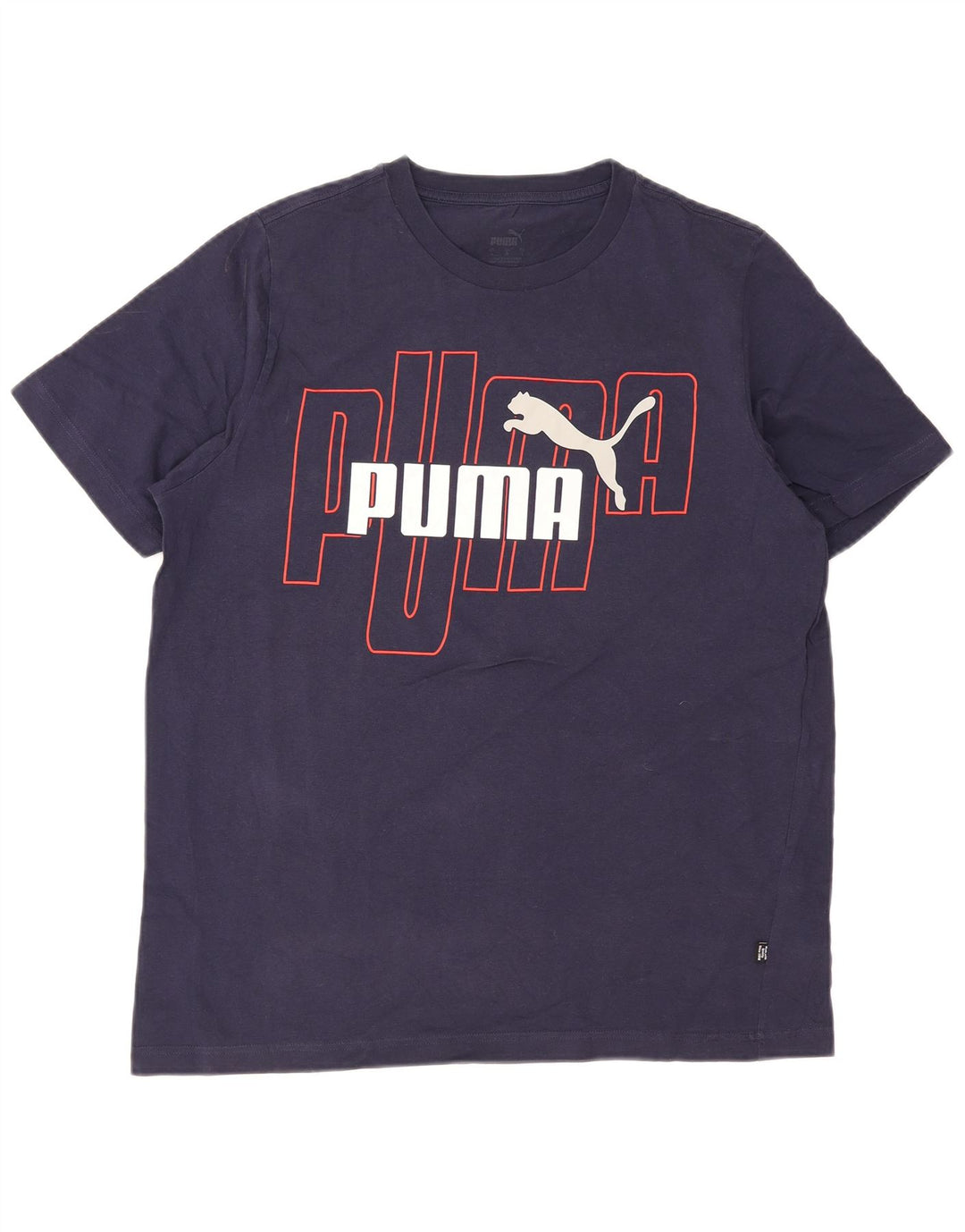 Camiseta masculina Puma Graphic Top grande algodão azul marinho