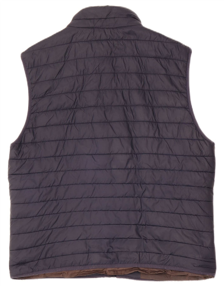 Zara Colete acolchoado masculino UK 40 grande poliéster azul marinho