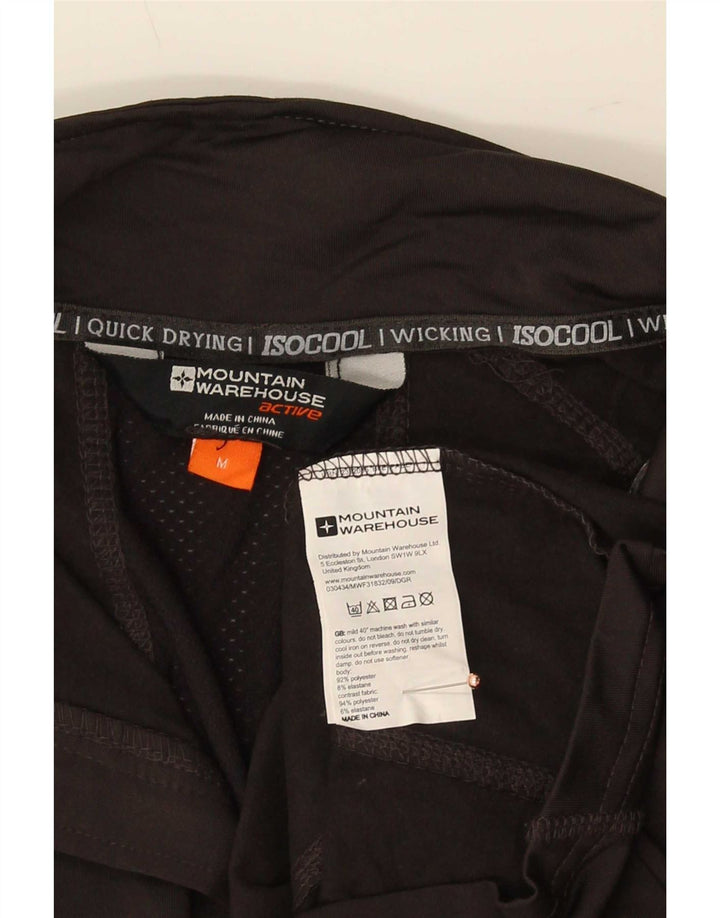 Mountain Warehouse Camiseta masculina IsoCool com zíper e manga comprida cinza médio