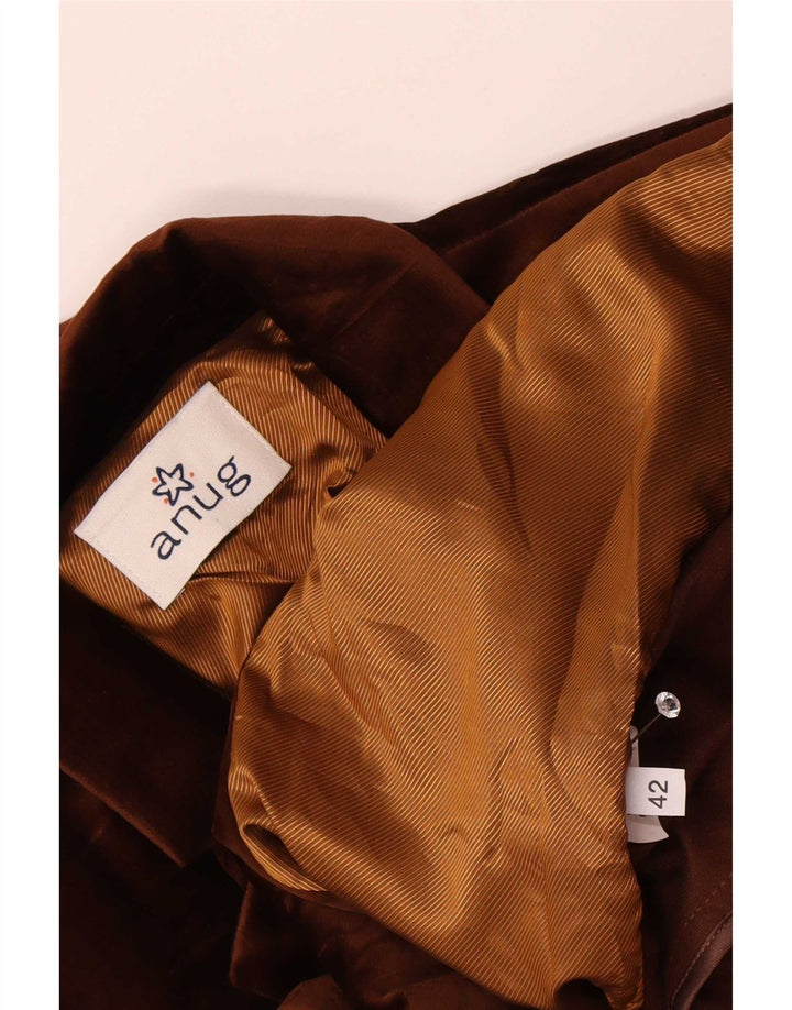 Jaqueta blazer feminina de veludo vintage IT 42 poliéster marrom médio