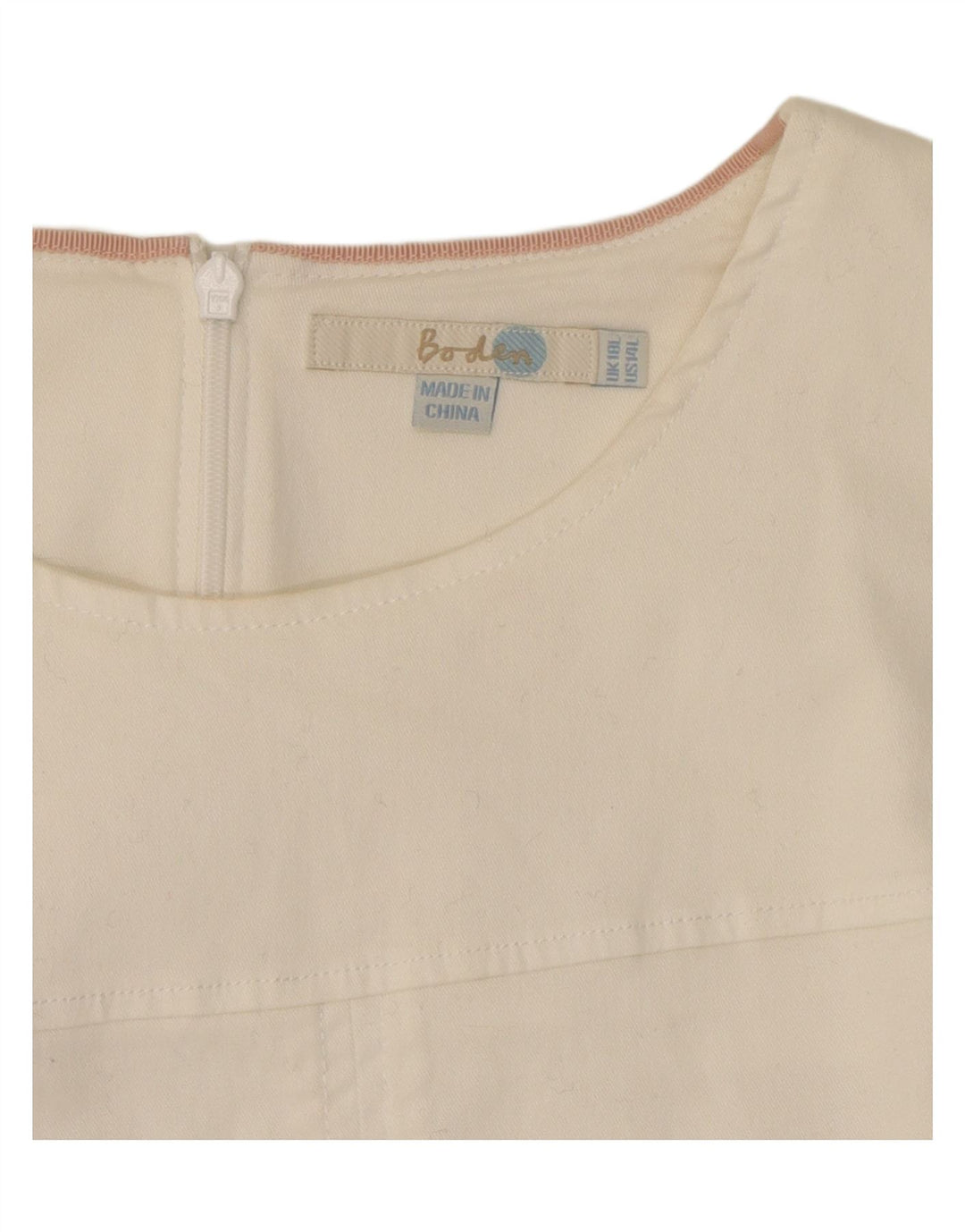 Vestido feminino boden sem mangas evasê UK 18 XL branco