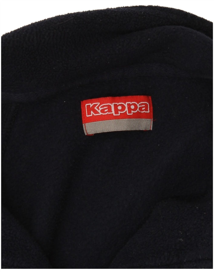 Kappa Mens Zip Neck Fleece Jumper Médio Azul Marinho